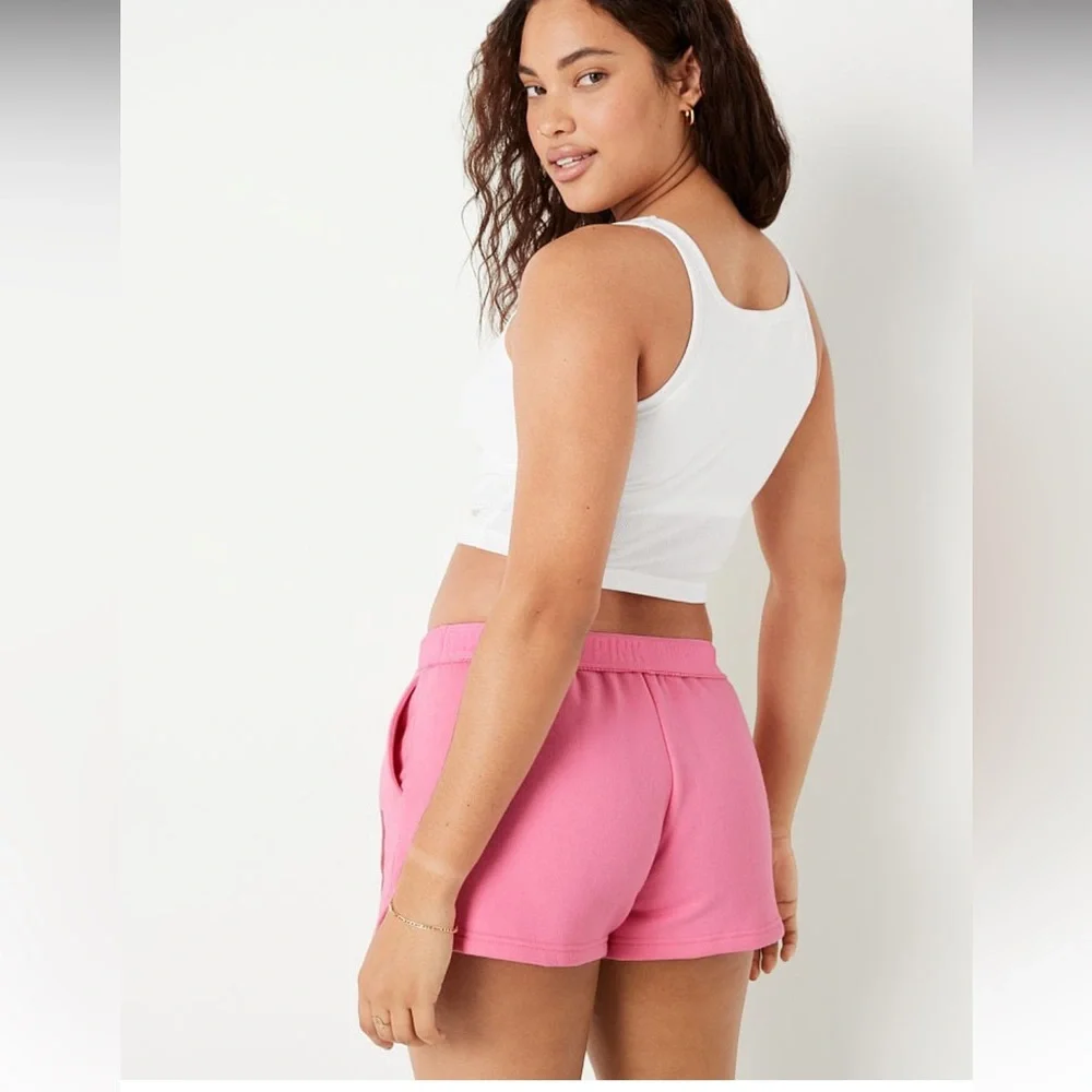 Victoria’s Secret Pink 2 Piece Set Dreamy Pink Racerback Tank & 3” Cotton Shorts - Picture 8 of 11